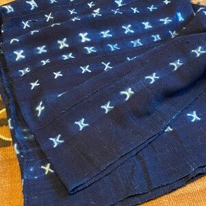 AUTHENTIC AFRICAN INDIGO MUD CLOTH THROW